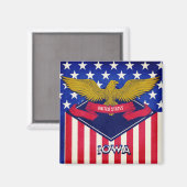 Iowa USA Flag Magnet (Vorderseite/Rückseite)