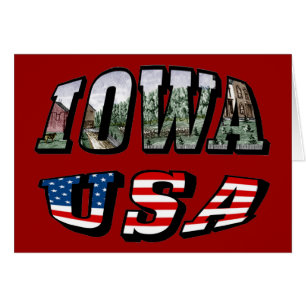 Iowa USA Flag & Staat Foto Text