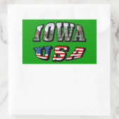Iowa USA Flag & Staat Foto Text Rechteckiger Aufkleber (Tasche)