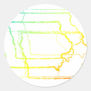 Iowa verblassen Unschärfe Runder Aufkleber