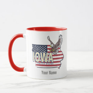 Iowa Vereinigte Staaten Retro-Staatskarte Vintage Tasse