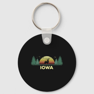 Iowa Vintage-Hirschjagd-Sonnenuntergangs-Souvenir  Schlüsselanhänger