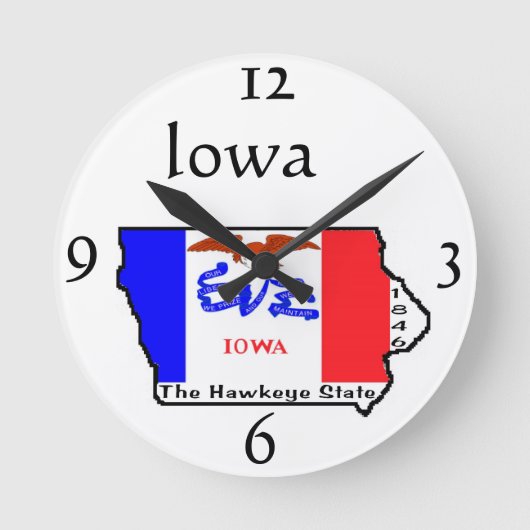 Iowa Wall Clock Runde Wanduhr (Vorderseite)