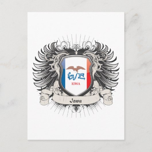 Iowa Wappen Postkarte (Vorderseite)
