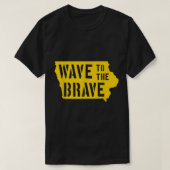 Iowa Wave to the Brave Stencil Letter Black Gold B T-Shirt (Design vorne)
