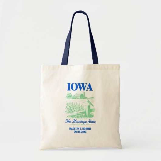 Iowa Wedding Welcome Bag, Destination Wedding Tragetasche (Vorne)