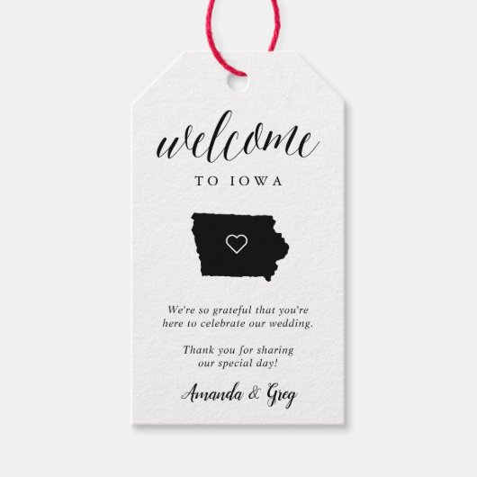 Iowa Wedding Welcome Geschenkanhänger (Vorderseite)