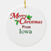 Iowa-Weihnachtsbaum-Verzierung Keramikornament (Hinten)