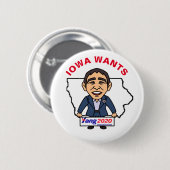 Iowa will Andrew Yang 2020 Button (Vorne & Hinten)