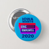 Iowa will Eric Swalwell Button (Vorne & Hinten)