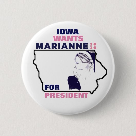 Iowa will Marianne Williamson 2020 Button (Vorderseite)