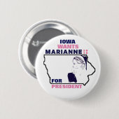 Iowa will Marianne Williamson 2020 Button (Vorne & Hinten)