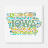 Iowa Word Cloud Magnet (Vorne)