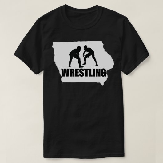 Iowa Wrestling erschüttert Iowa Karte T-Shirt (Design vorne)