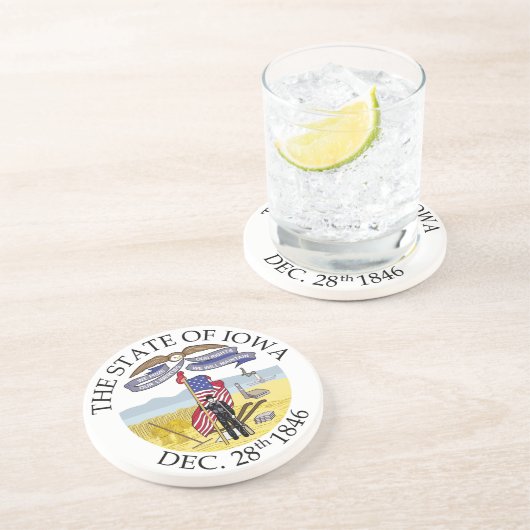 Iowa-Zeichen Getränkeuntersetzer (Seite)