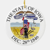 Iowa-Zeichen Keramik Ornament (Hinten)