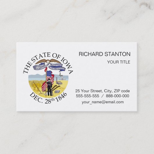 Iowa-Zeichen Visitenkarte (Vorderseite)