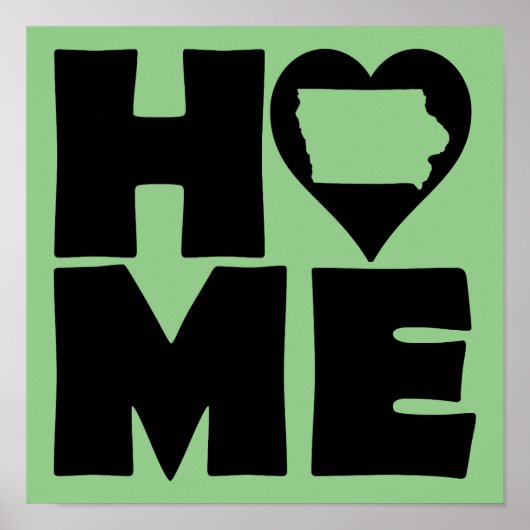 Iowa Zuhause Heart Staat Plakatzeichen Poster (Vorne)