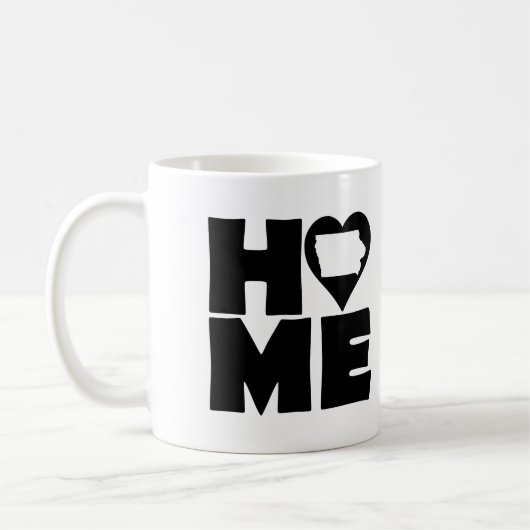 Iowa Zuhause Heart Staat Tasse oder Travel Mug (Links)