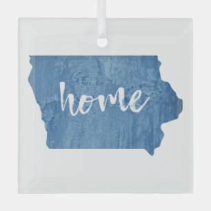 Iowa Zuhause Holzmaserung Ornament Aus Glas