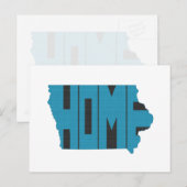 Iowa Zuhause Staat Blue Word Art Postkarte (Vorne/Hinten)