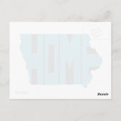 Iowa Zuhause Staat Blue Word Art Postkarte (Rückseite)