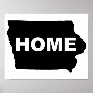 Iowa Zuhause weg vom Staat Poster Schild