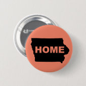Iowa-Zuhause weg von Staats-Knopf-Abzeichen-Button Button (Vorne & Hinten)