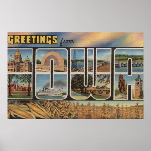 IowaGroße BuchstabenszenenIowa Poster (Vorne)