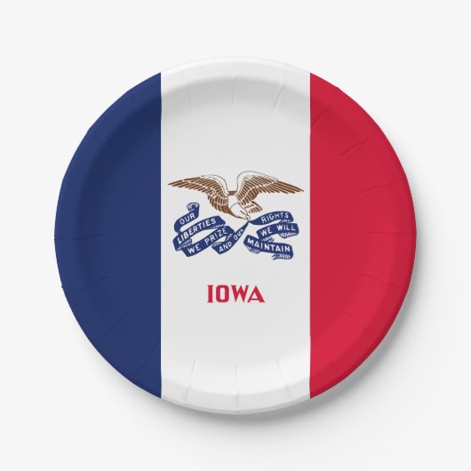 Iowan Flag, Flag of Iowa Pappteller (Vorderseite)