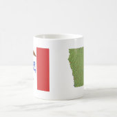 Iowan Flag + Map-Tasse Kaffeetasse (Mittel)