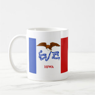 Iowan Flag + Map-Tasse Kaffeetasse