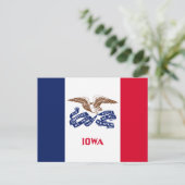 Iowan-Flagge, Flagge von Iowa Postkarte (Stehend Vorderseite)
