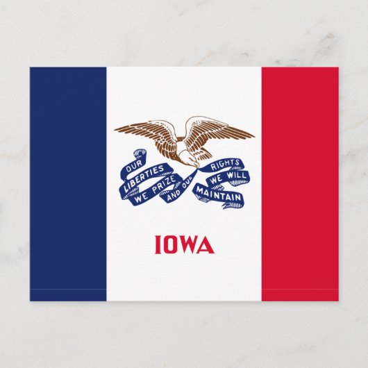 Iowan-Flagge, Flagge von Iowa Postkarte (Vorderseite)