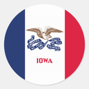 Iowan-Flagge, Flagge von Iowa Runder Aufkleber
