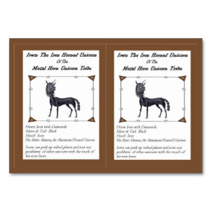 Iown die Eisen-Gehörnte Einhorn-Trading Card Tischnummer