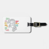 ip Angesagt Hooray Gray Hippo Zeichnend Süße Tier  Gepäckanhänger (Vorderseite horizontal)