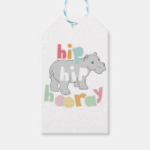 ip Angesagt Hooray Gray Hippo Zeichnend Süße Tier Geschenkanhänger (Vorderseite)
