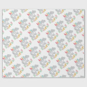 ip Angesagt Hooray Gray Hippo Zeichnend Süße Tier  Geschenkpapier (Flach)