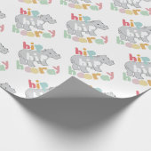 ip Angesagt Hooray Gray Hippo Zeichnend Süße Tier  Geschenkpapier (Ecke)