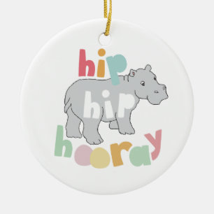 ip Angesagt Hooray Gray Hippo Zeichnend Süße Tier  Keramik Ornament