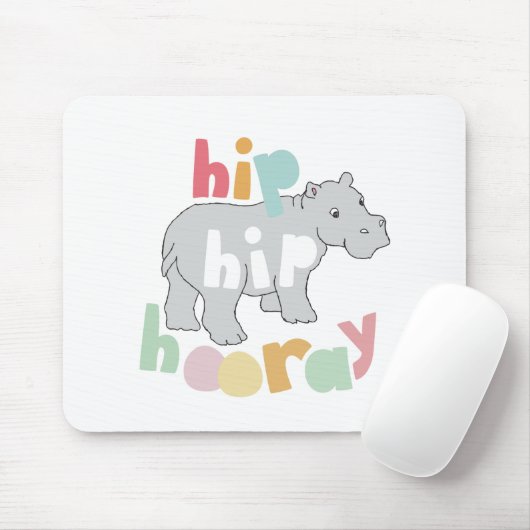 ip Angesagt Hooray Gray Hippo Zeichnend Süße Tier  Mousepad (Mit Mouse)