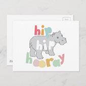 ip Angesagt Hooray Gray Hippo Zeichnend Süße Tier  Postkarte (Vorne/Hinten)