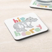 ip Angesagt Hooray Gray Hippo Zeichnend Süße Tier  Untersetzer (Linke Seite)