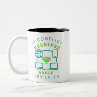 IP-Konflikt reserviert. Winkel perfektioniert Zweifarbige Tasse