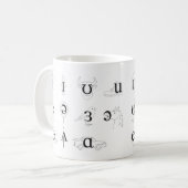 IPA-Vokale & Diphthonge Kaffeetasse (Vorderseite Links)