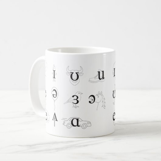 IPA-Vokale & Diphthonge Kaffeetasse (Vorderseite Links)