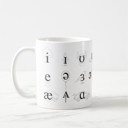 IPA-Vokale & Diphthonge Kaffeetasse (Links)