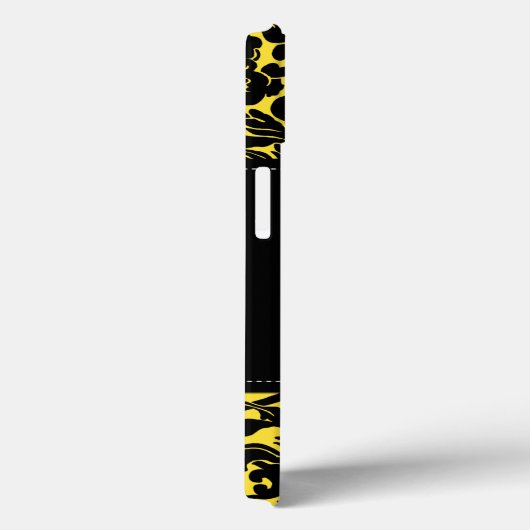 IPad Air Hüllen für Schwarz-Gelb-Damast (Rückseite / Rechts)