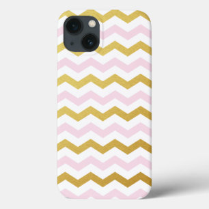 iPad-Fall für Zickzack Gold und Rosa Muster iPhone 13 Hülle